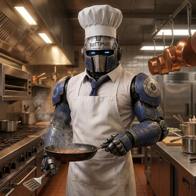 Bottimus cooking in a commercial kitchen